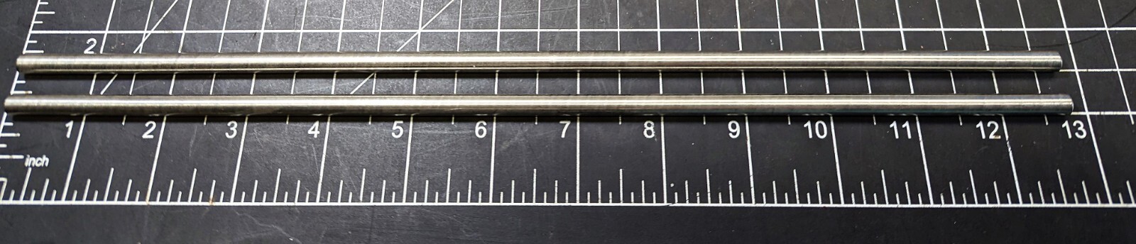 Lot of (2) 0.25”x12 ¾” Stainless Steel Round Bar Stock QQ-S-763, Class 302 [Z3S4