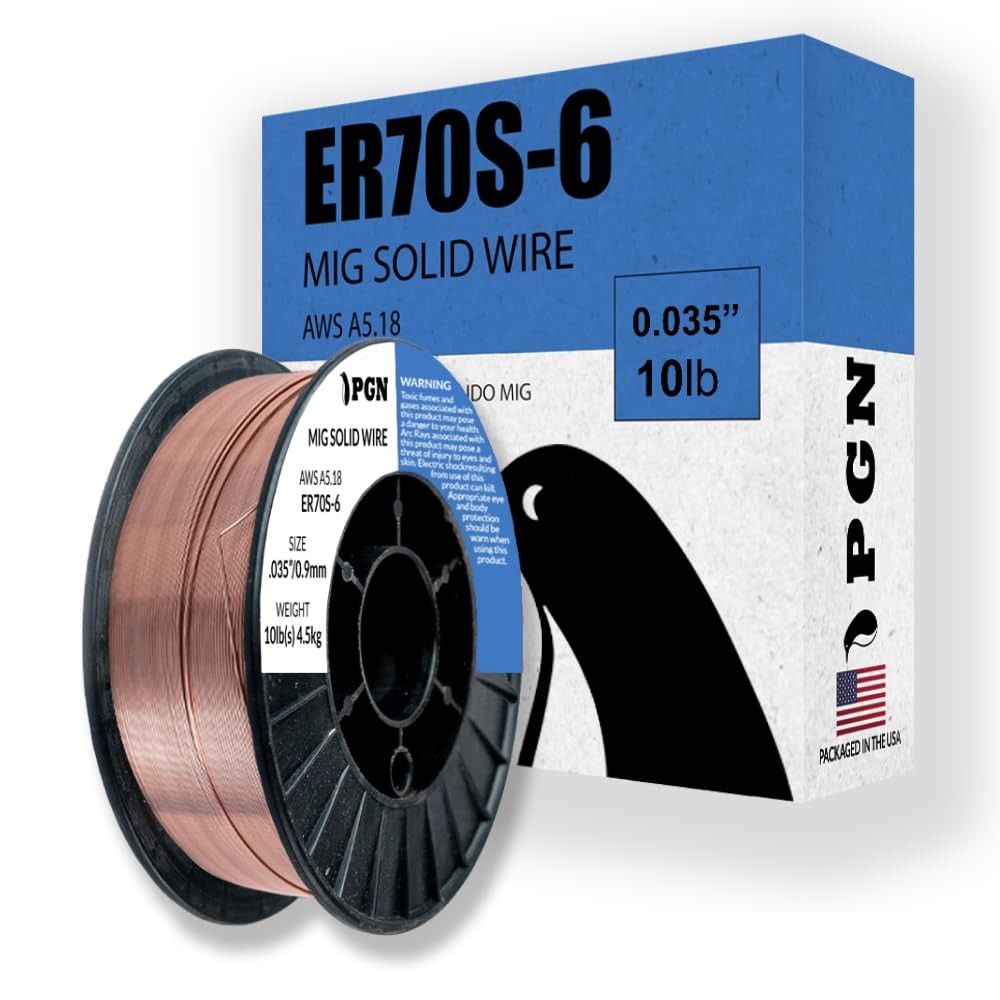 Pgn Solid Mig Welding Wire Er70s6 .035 Inch 10 Pound Spool Mild Steel Mig Wire W
