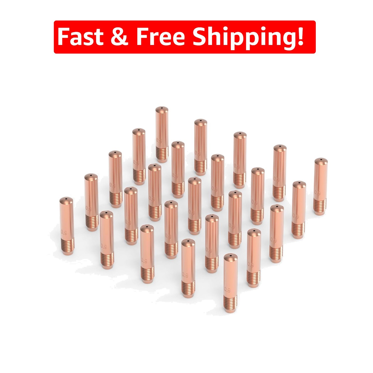 25-Pack 0.035″ MIG Welding Tips – Copper for Miller & Hobart Torches