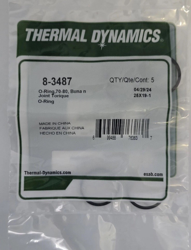 Thermal Dynamics O-Ring 8-3487 for 2CZF1 & 2CZF2 Pack of 5