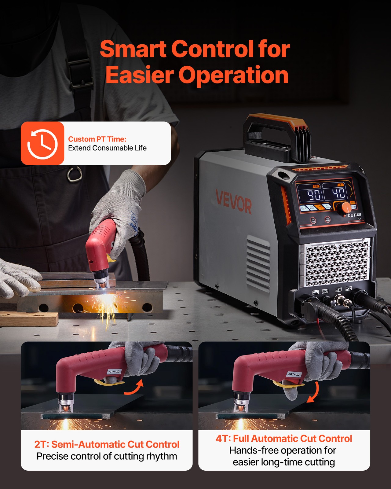 VEVOR Plasma Cutter 65A Non-Touch Pilot Arc Plasma Cutter Non-High Frequency