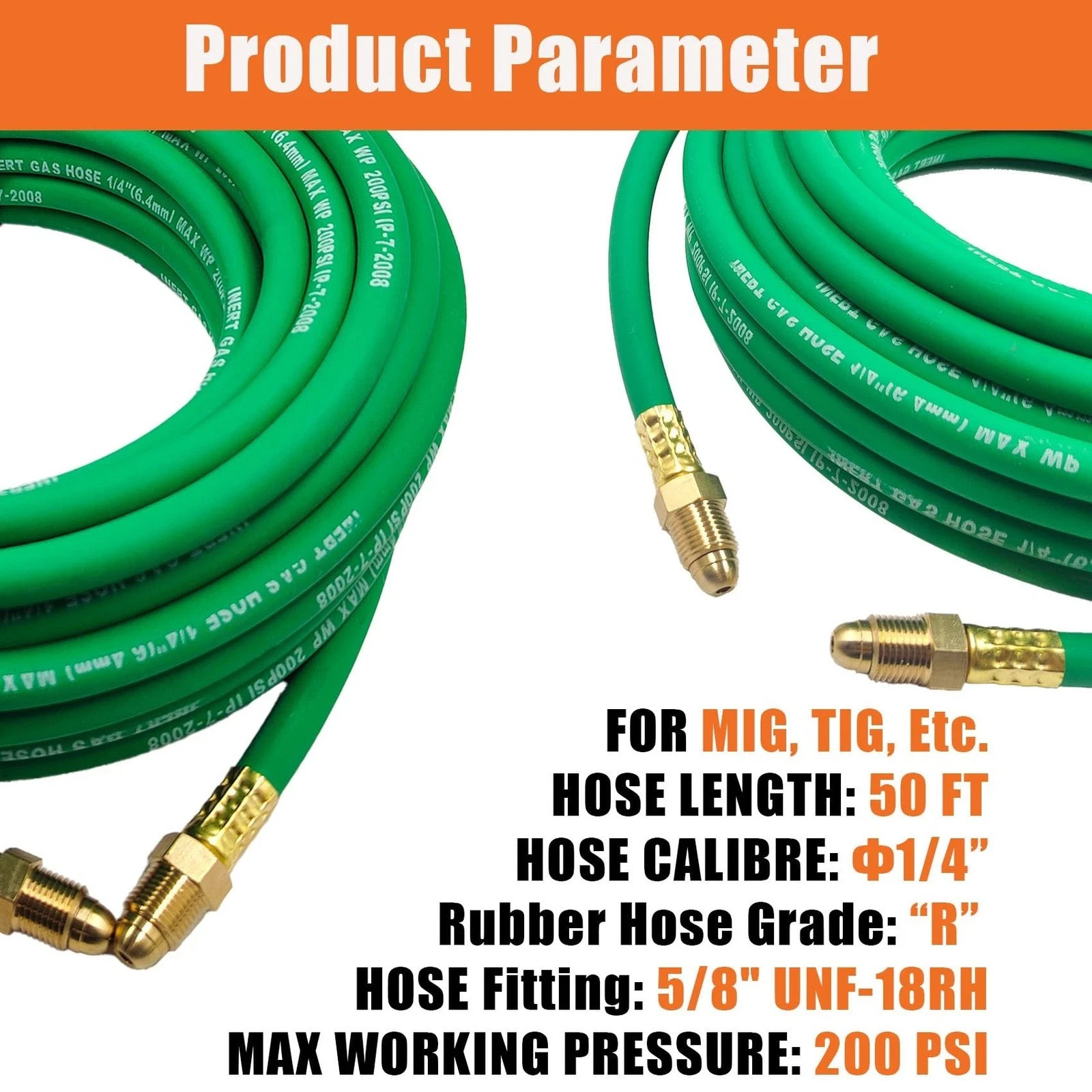 50FT Argon Gas Hose, Inert Gas Welding Hoses for MIG/TIG Welding Regulator，Ar…