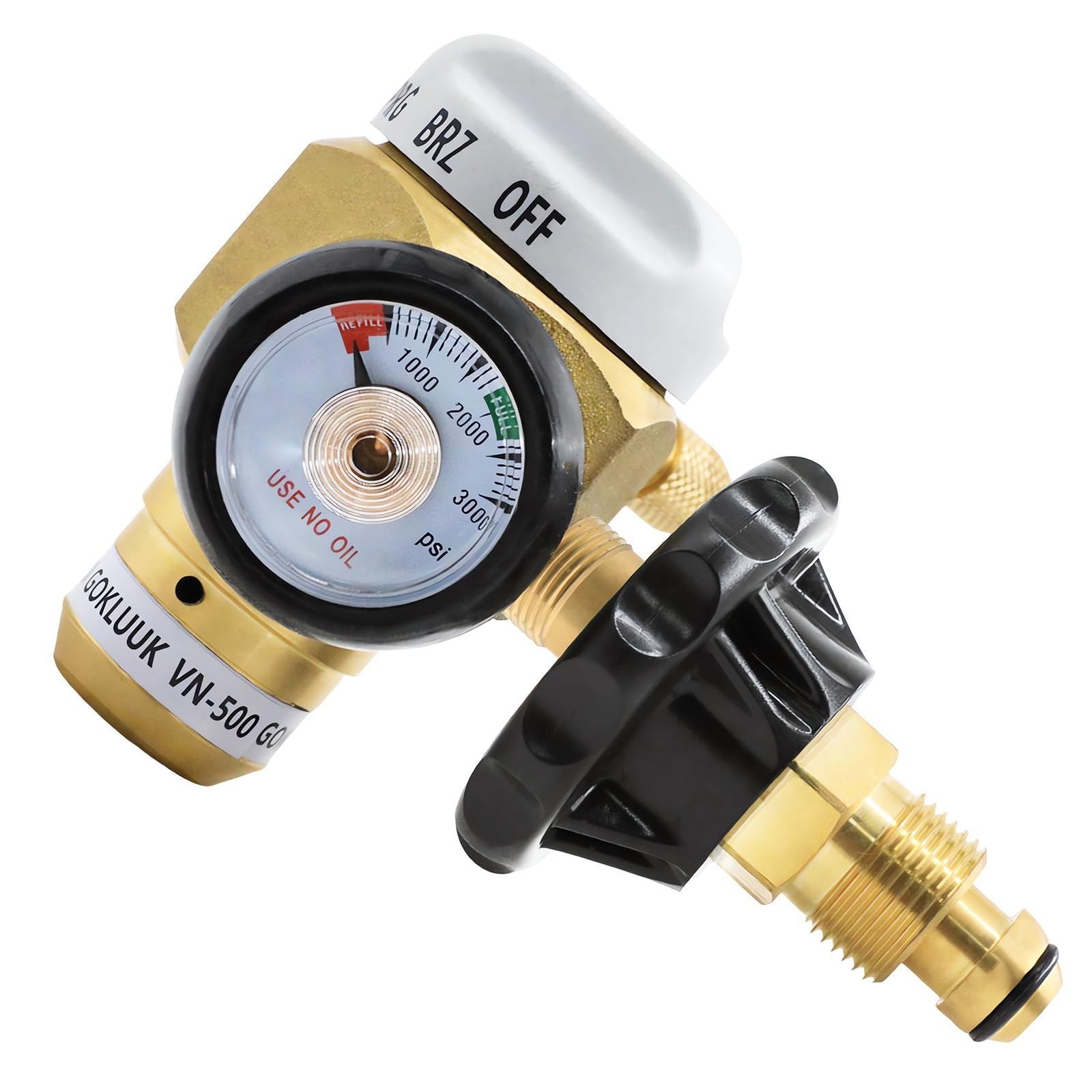 Nitrogen Purge Control Valve Regulator & Flow Meter – 500psi Leak Testing Tool