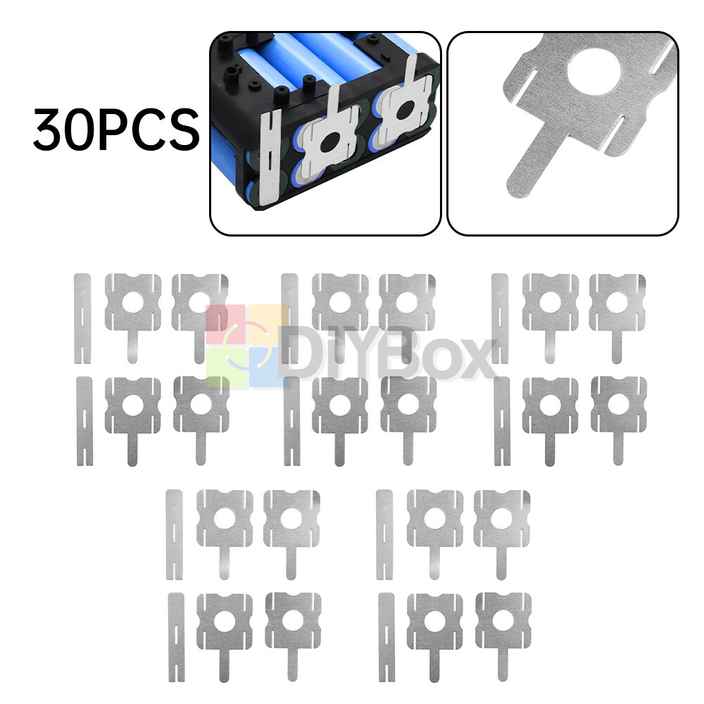 30pcs Nickel Strip Spot Welding Battery Pack Connector Nickel-Plated Steel DIY
