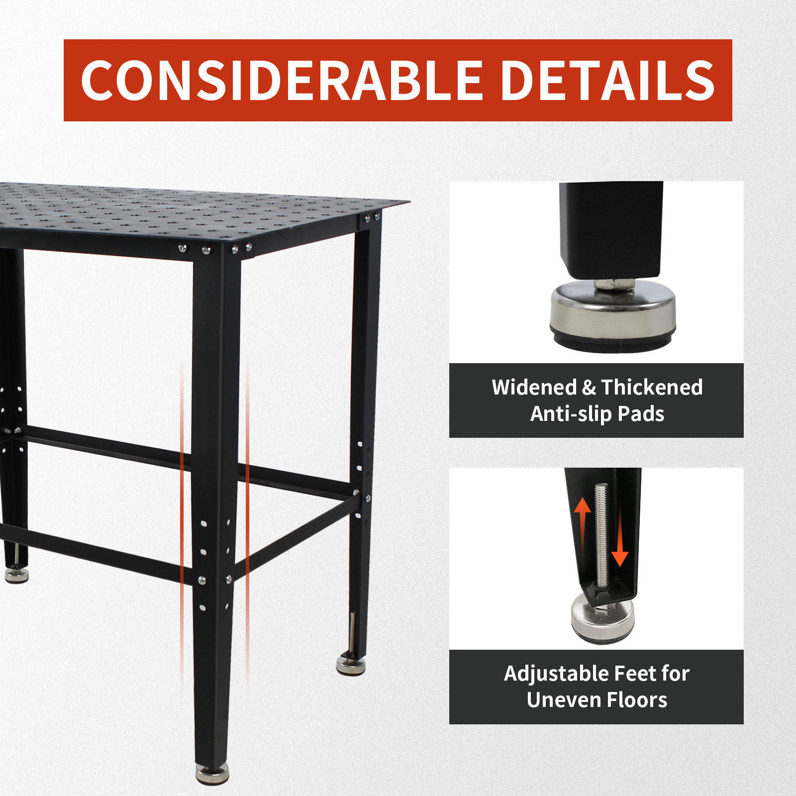 36×24in Welding Table with Fixture Welding Work Bench with 5/8″ Holes