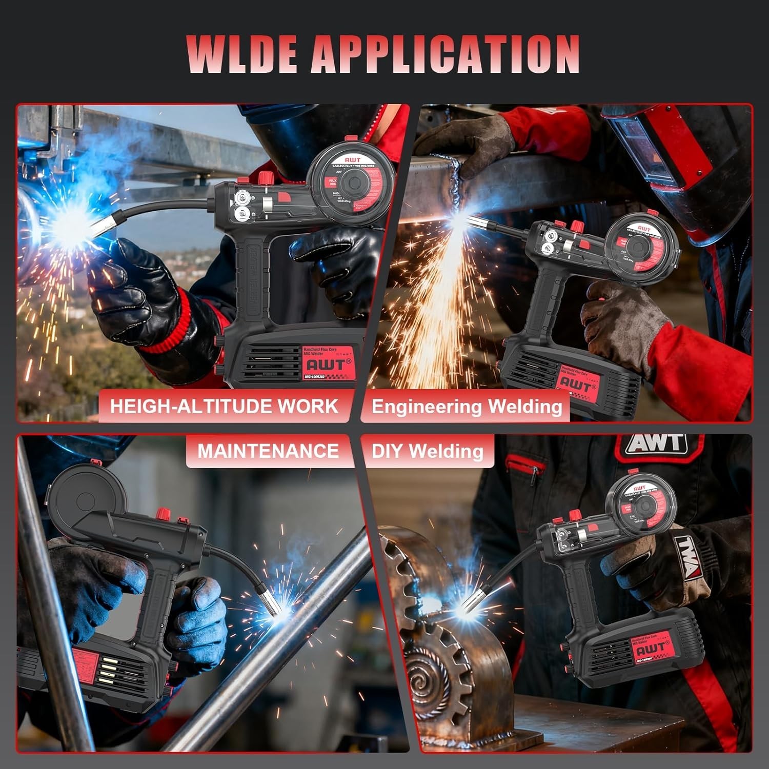 AWT 100A Portable Handheld MIG Welder 110V Gasless Flux Core MIG Welder Machine