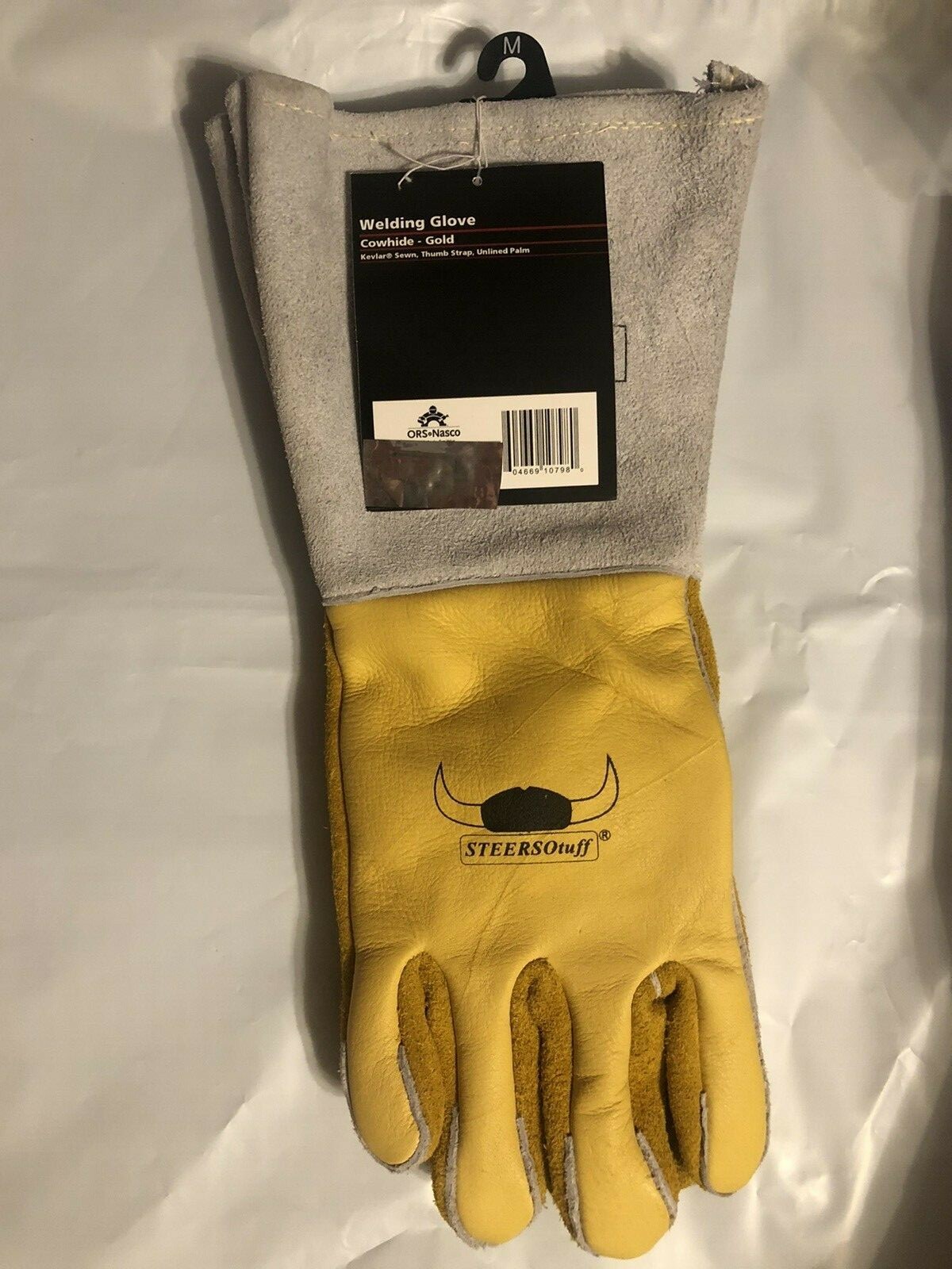 NEW ANCHOR Premium Welding Gloves, Grain Cowhide, Medium, Gold, 850GC