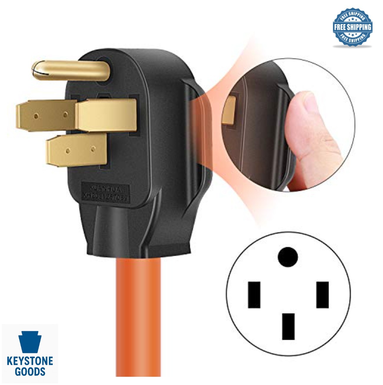 NEMA 14-50P to 6-50R Welder Adapter Cord 50 Amp 250V 8 AWG 1.5 FT Heavy Duty