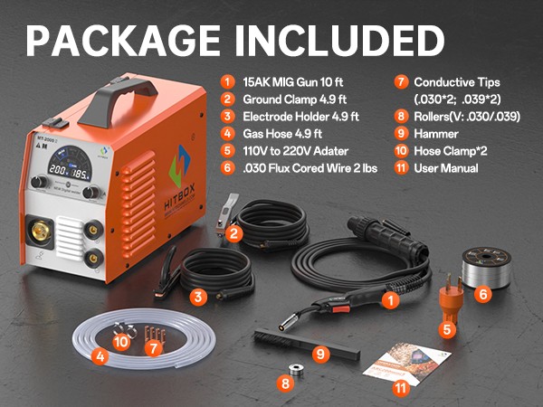 MIG Welder 4 in 1 200A 110V 220V DC Inverter Gasless Gas MIG TIG Welding Machine