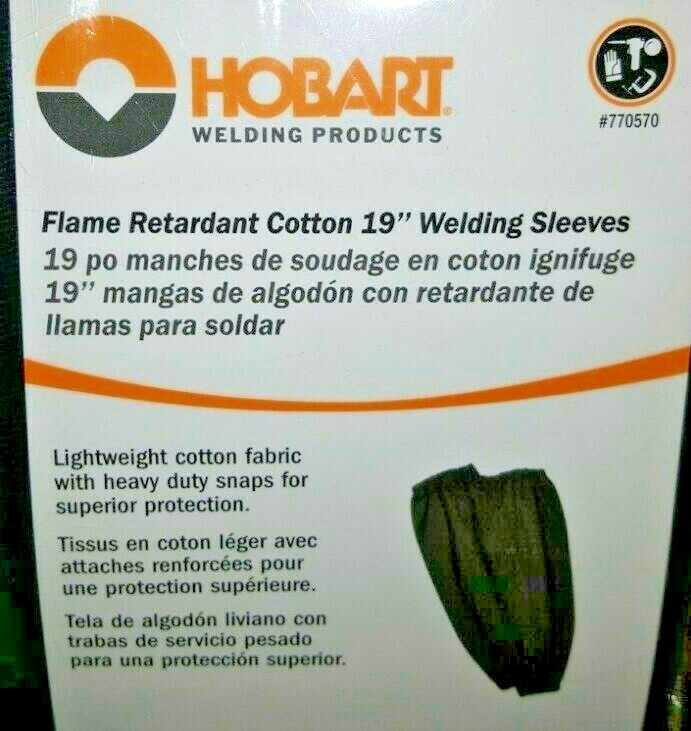 1 Pair of Hobart Flame Retardant Cotton 19″ Welding Sleeves – Item #770570