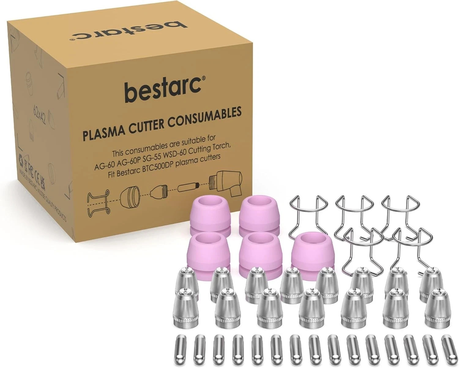 bestarc AG60P Plasma Cutter Consumables Cutting Torch Tip Free Shipping