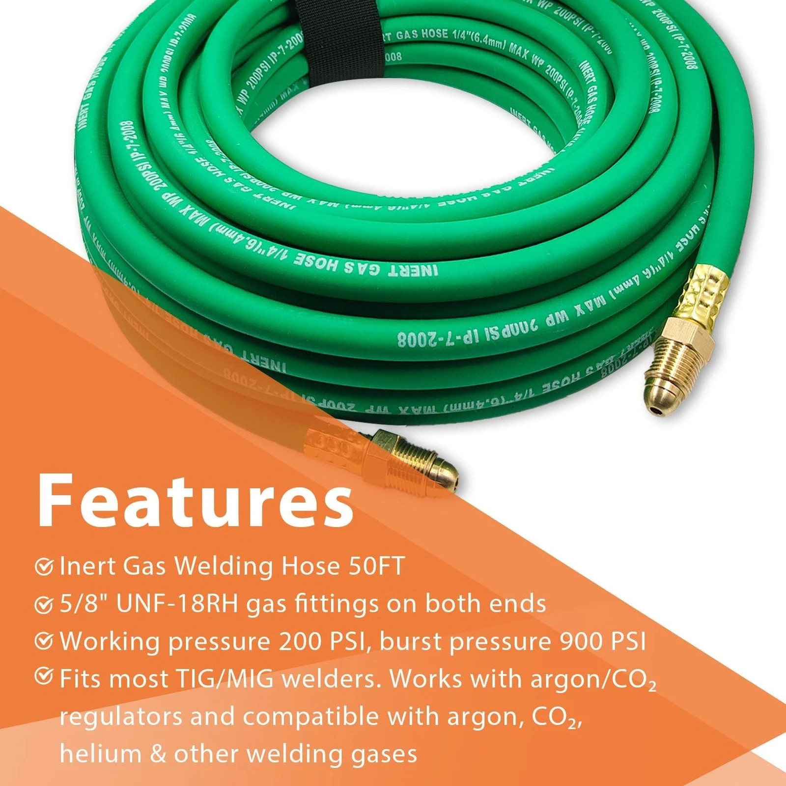 50FT Argon Gas Hose, Inert Gas Welding Hoses for MIG/TIG Welding Regulator，Ar…