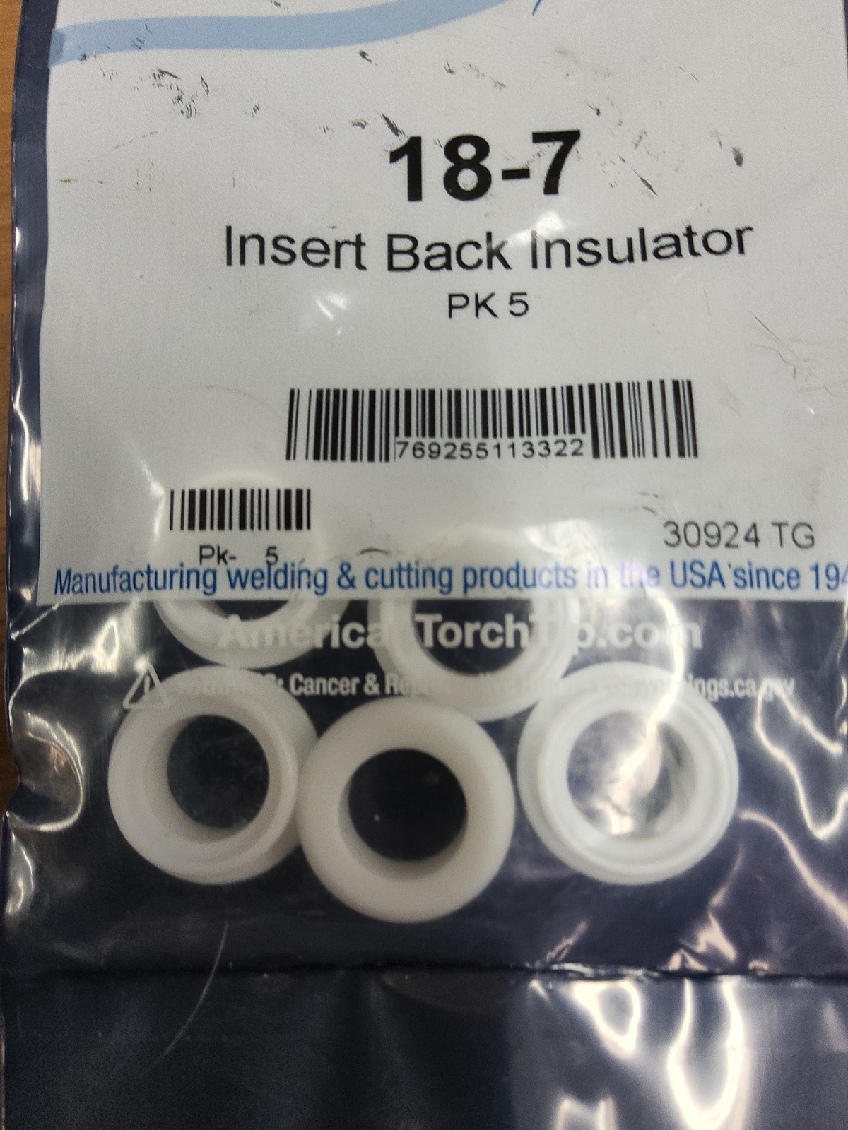 American Torch Tip 18-7 Insert Back Insulator 5pk. SB10