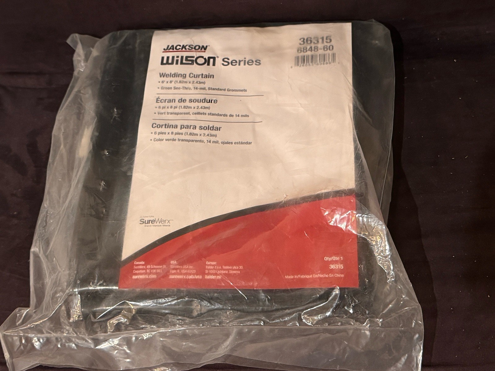 Jackson Safety Green Welding Curtain 8X6 Uv Protection Durable Pvc Safety Screen