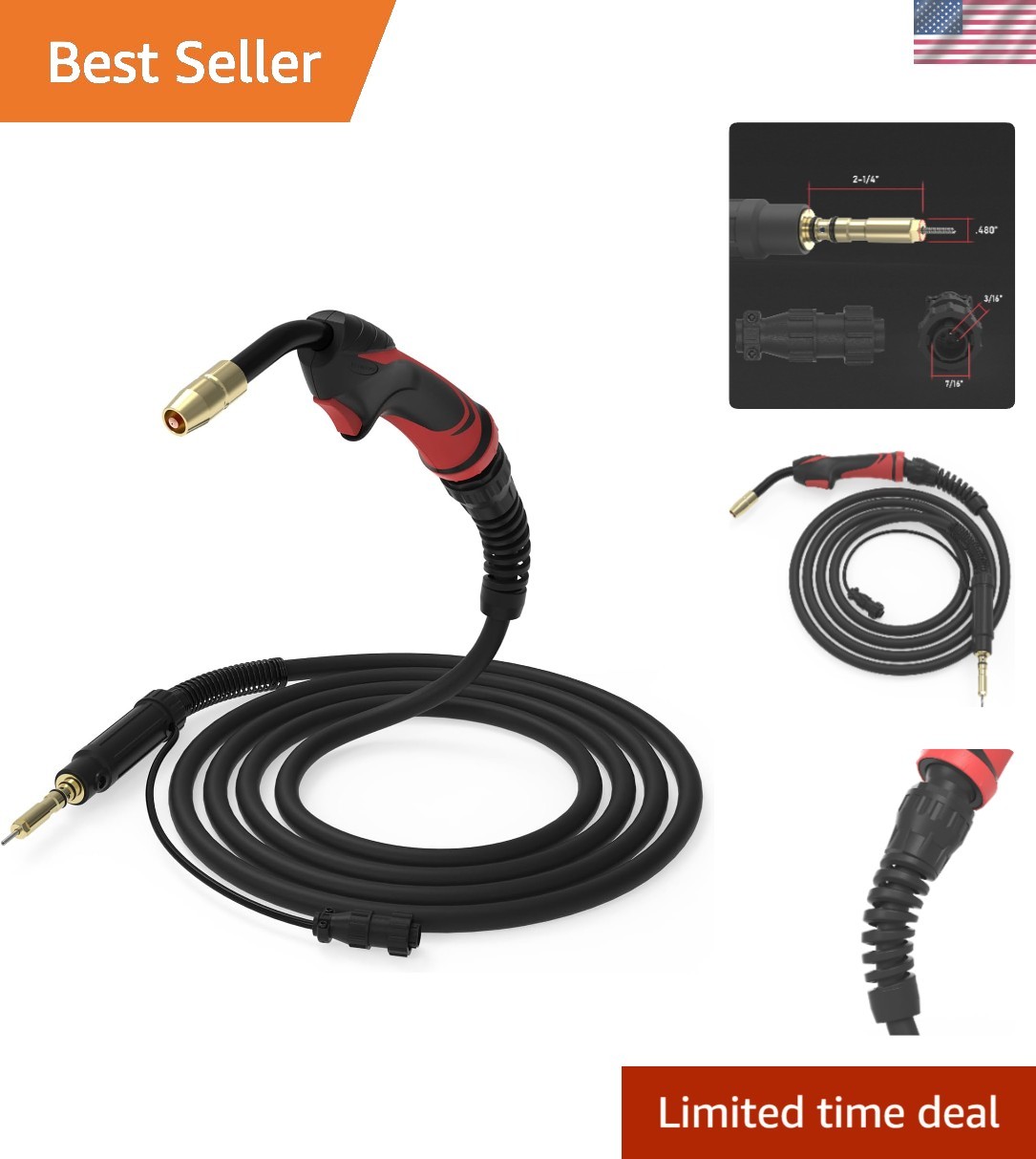 10′ Long Hobart H100S4-10 Replacement MIG Welding Gun with Copper Construction