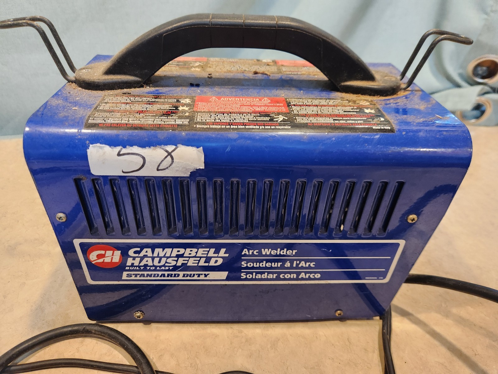 Campbell Hausfeld portable 110v Metal Arc Welder 70 Amp – Used Untested Power On