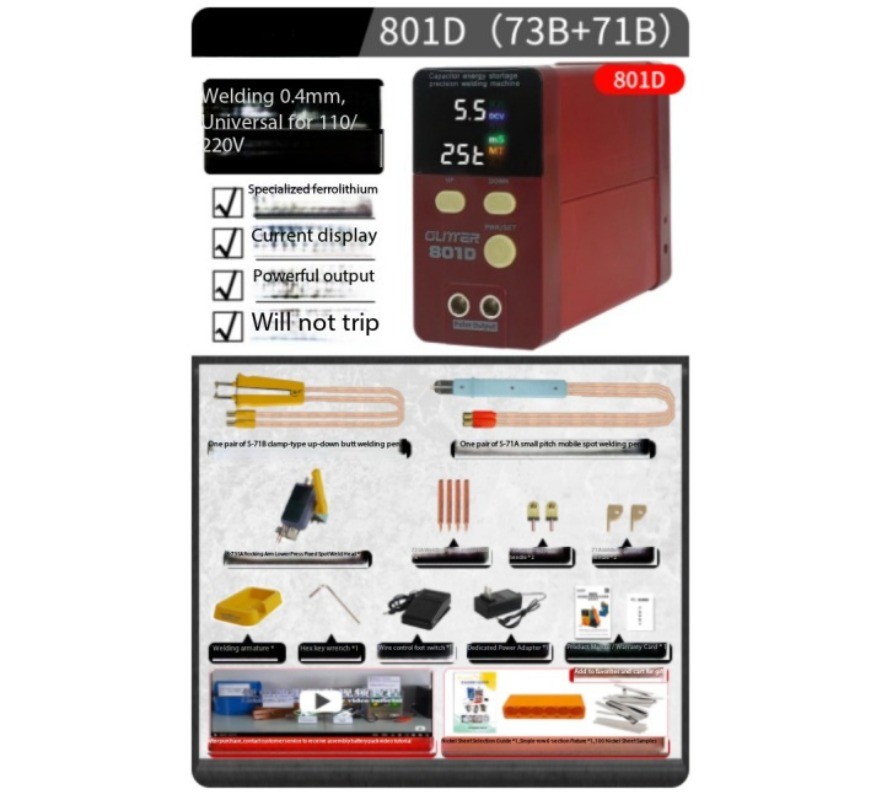801D Spot Welder 18650 Household DIY Handheld Compact Large-Cell Butt Welder