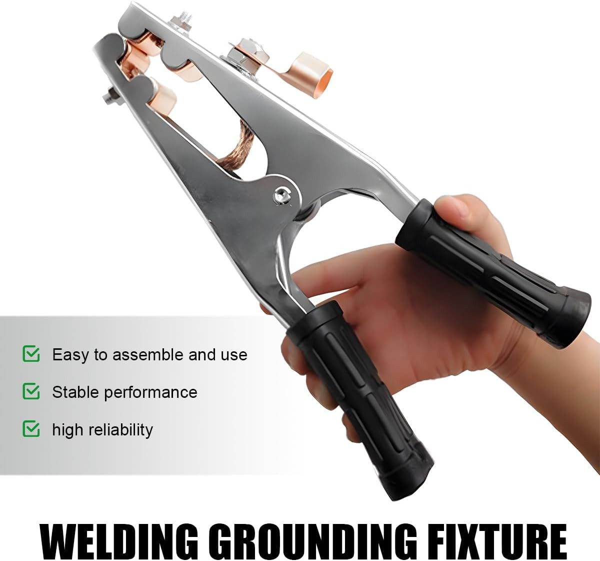 Ohleats Welding Ground Clamp, Electroplated Copper, Non-Slip Handle, Universal F