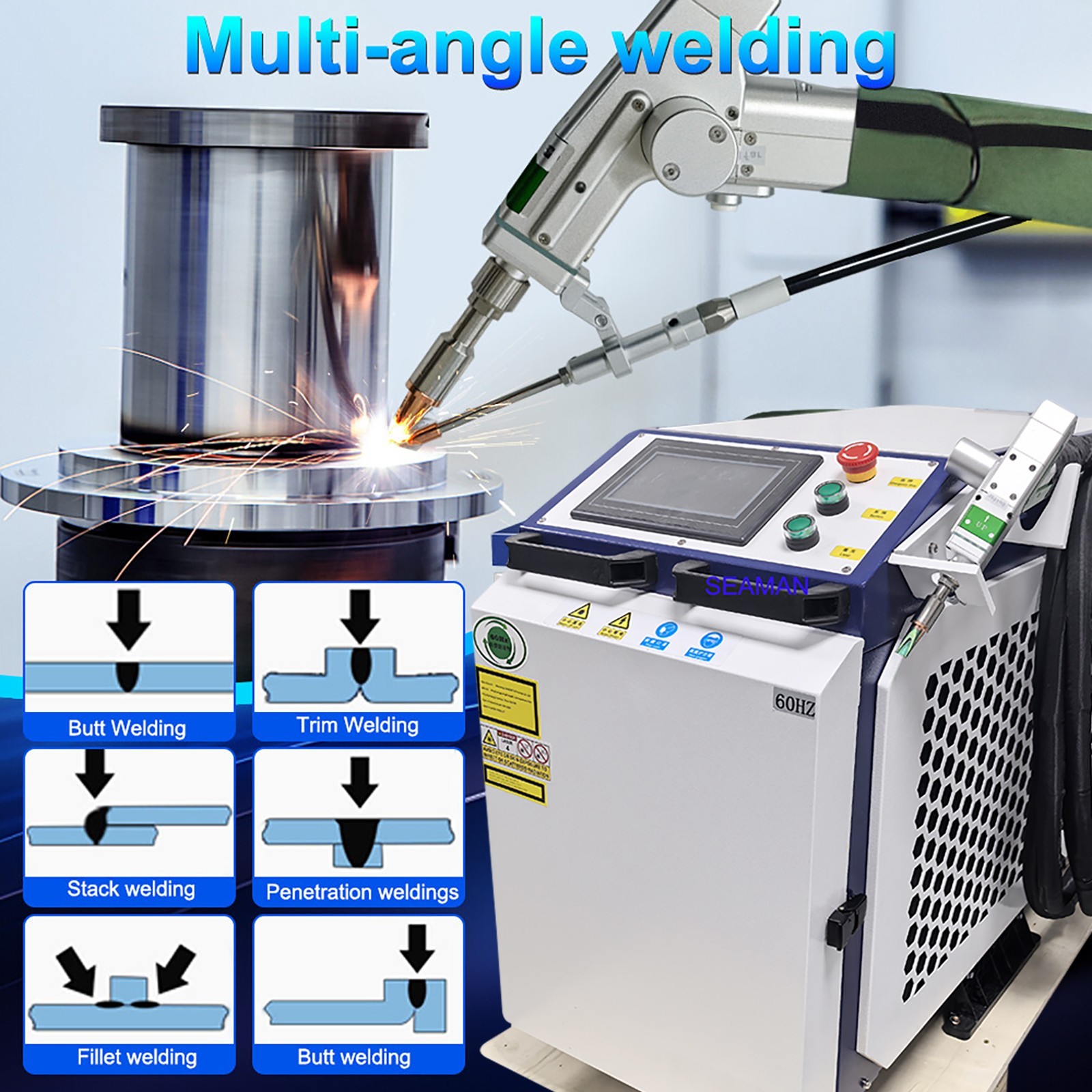US Raycus 3000W Handheld Fiber Laser Metal Laser Welding Machine Double Wobble