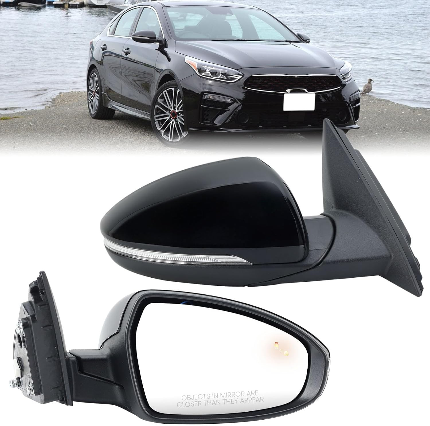 Right Passenger Side Mirror Compatible with 2019 2020 2021 2022 2023 2024 Kia Fo