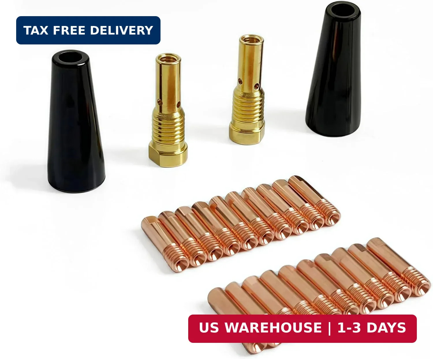 24PCS Flux Core Gasless Nozzles Welding Gun Accessory Kit .030″ Welding Tips MIG