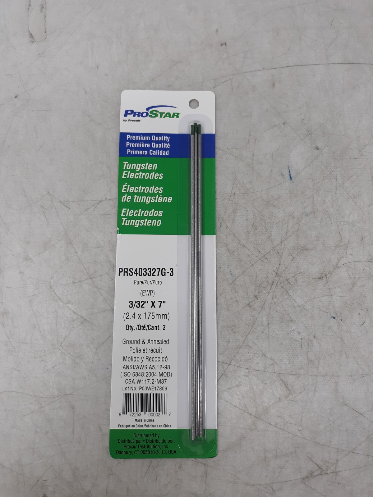 ProStar PRS403327G-3 Tungsten Electrodes 3/32″ x 7″ EWP Green 3-Pack