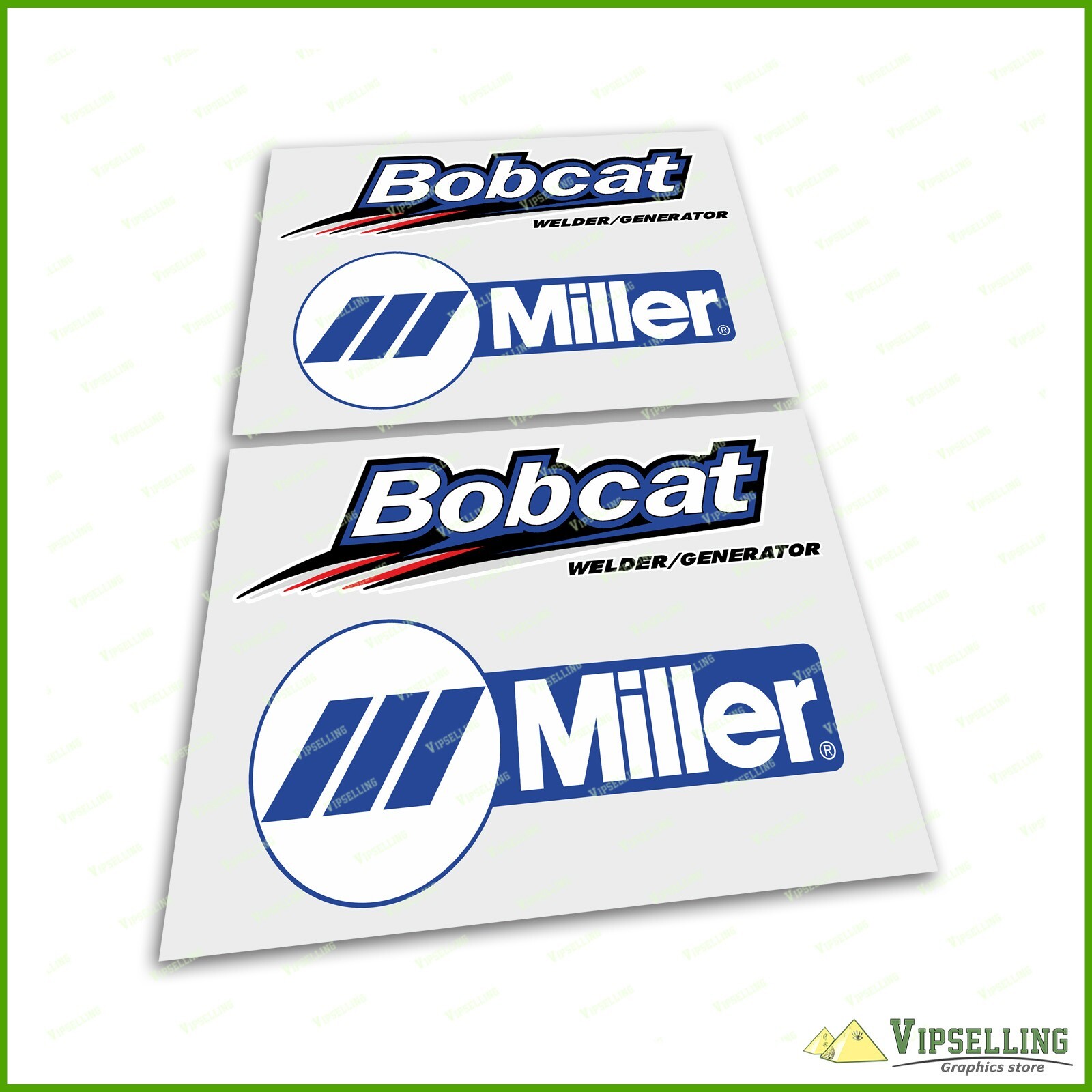 Miller Welder Generator BOBCAT Blue Laminated Decals Stickers Set