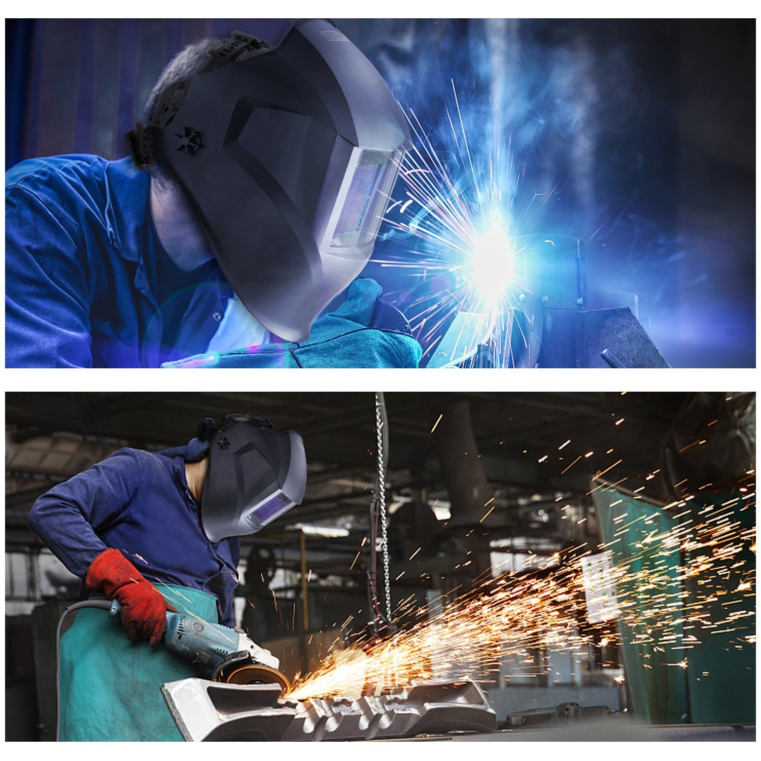 CNR9 AUTO DARKENING WELDING/GRINDING HELMET sensitive,4 sensor, DIN 4-13 Hood