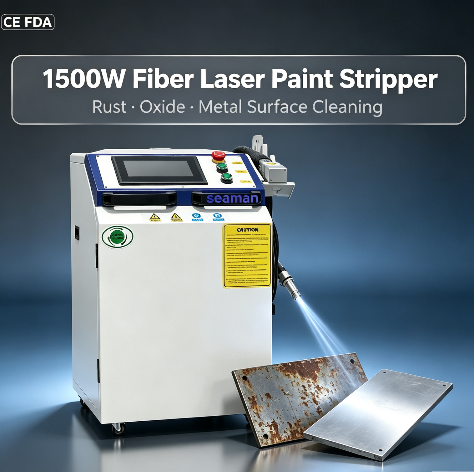1500W Fiber Laser Paint Stripper Rust | Oxide Metal Surface Cleaning Machine