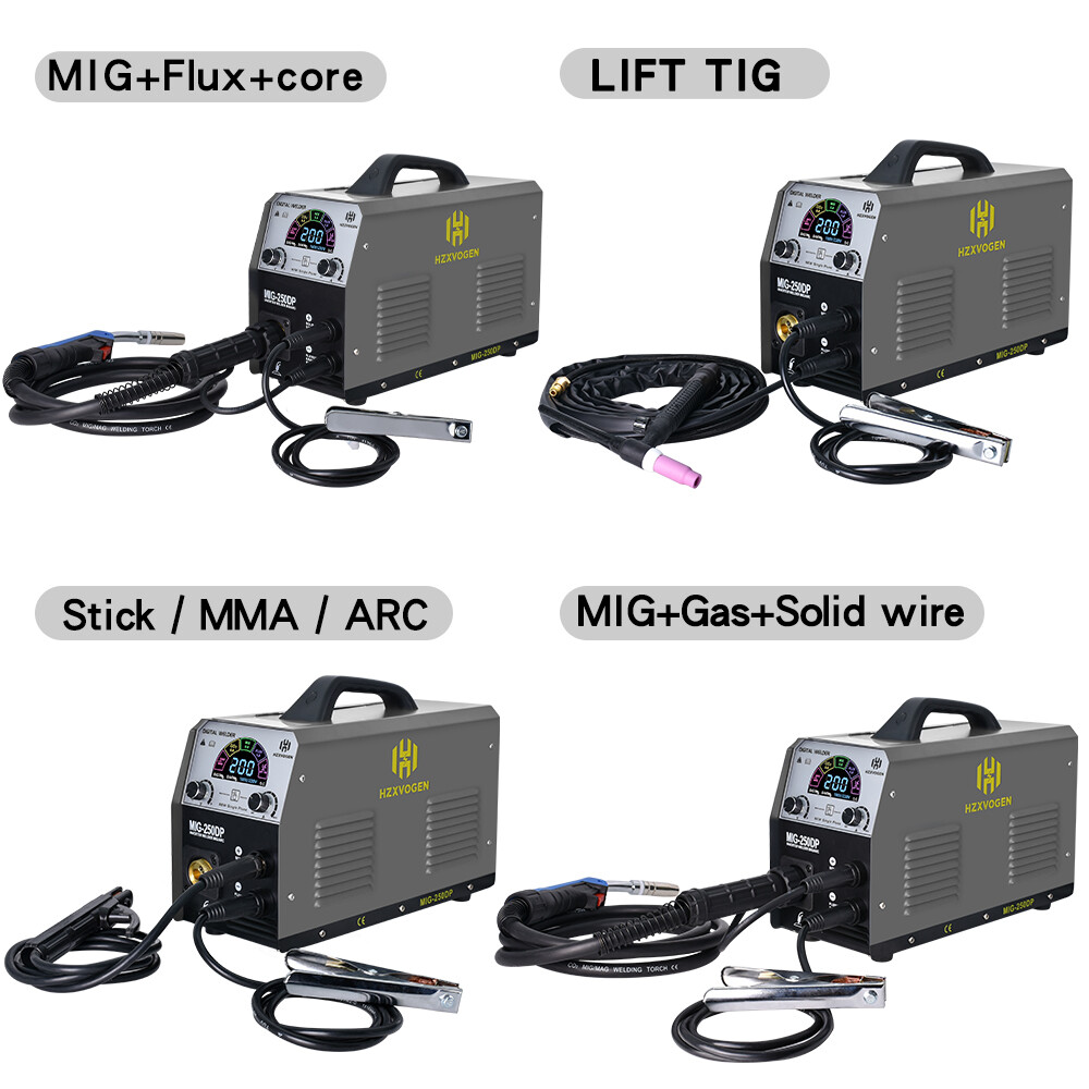 HZXVOGEN 4-IN1 Multi-Process MIG Welder Dual Voltage Gas/Gasless Aluminum Welder