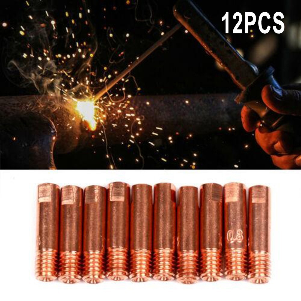 MIG Torch Welding Contact Tip 0.6/0.8/1.0mm 0.8 X 25mm 12 Pcs MB15 MIG