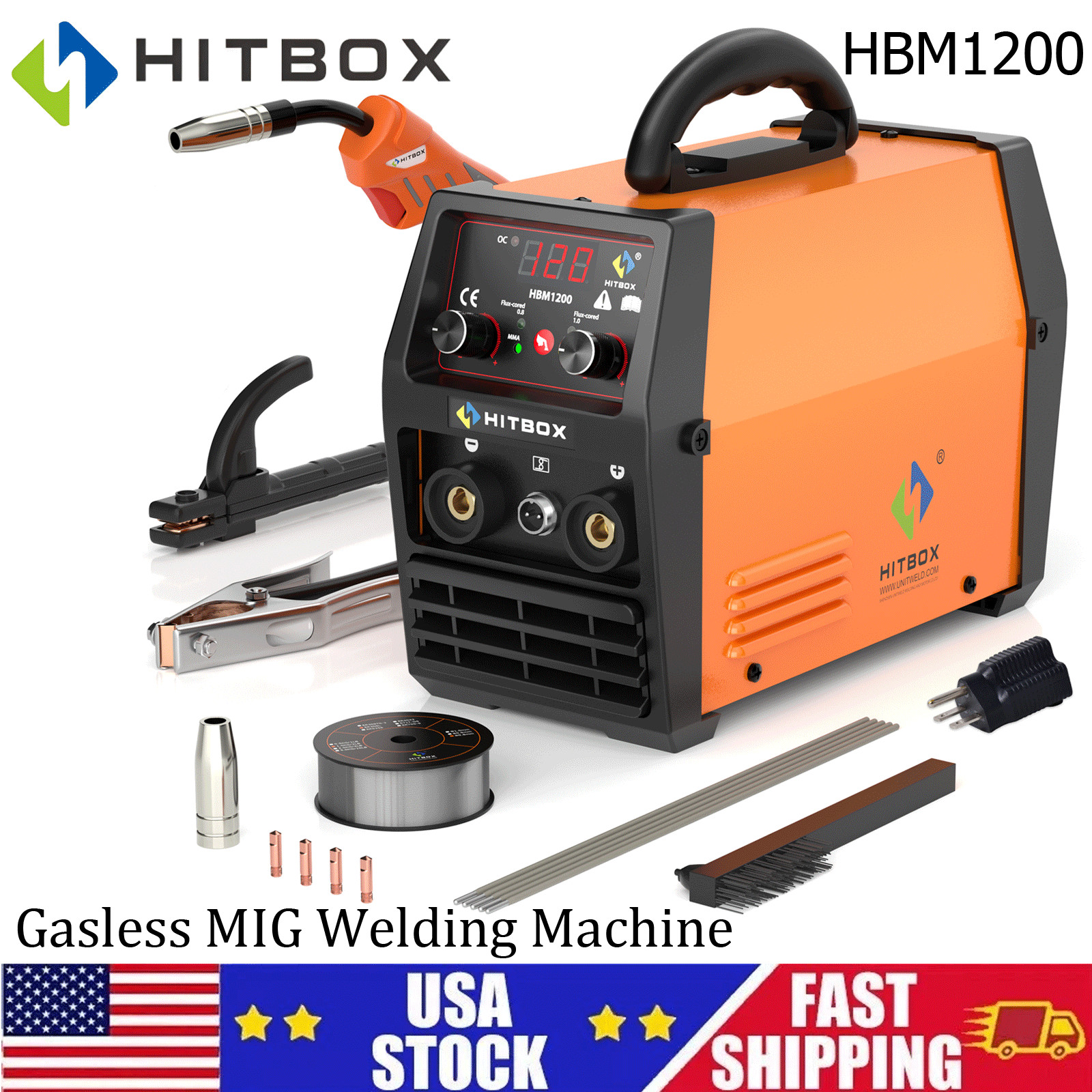 HITBOX 3 in1 MIG Welder 220V Stick Lift TIG MIG Gasless Welding Machine Inverter