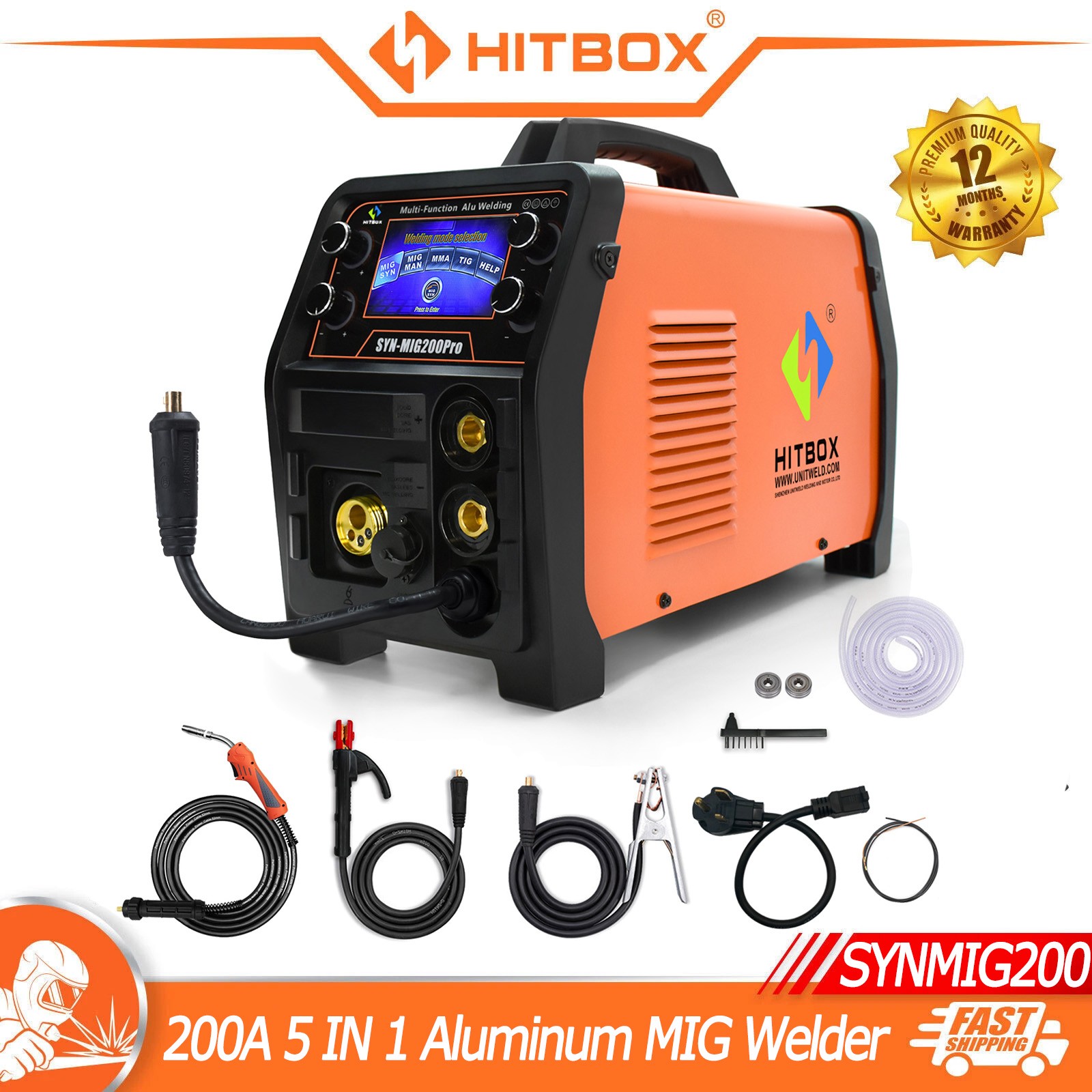 110V 220V 200Amp Combi MIG Welder 5in1 Aluminum TIG MMA MIG Welding Machine