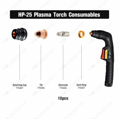 10/40pcs 770496/6-8754A Plasma Electrode HOBART Airforce 250CI 500i HP-25 HP-50