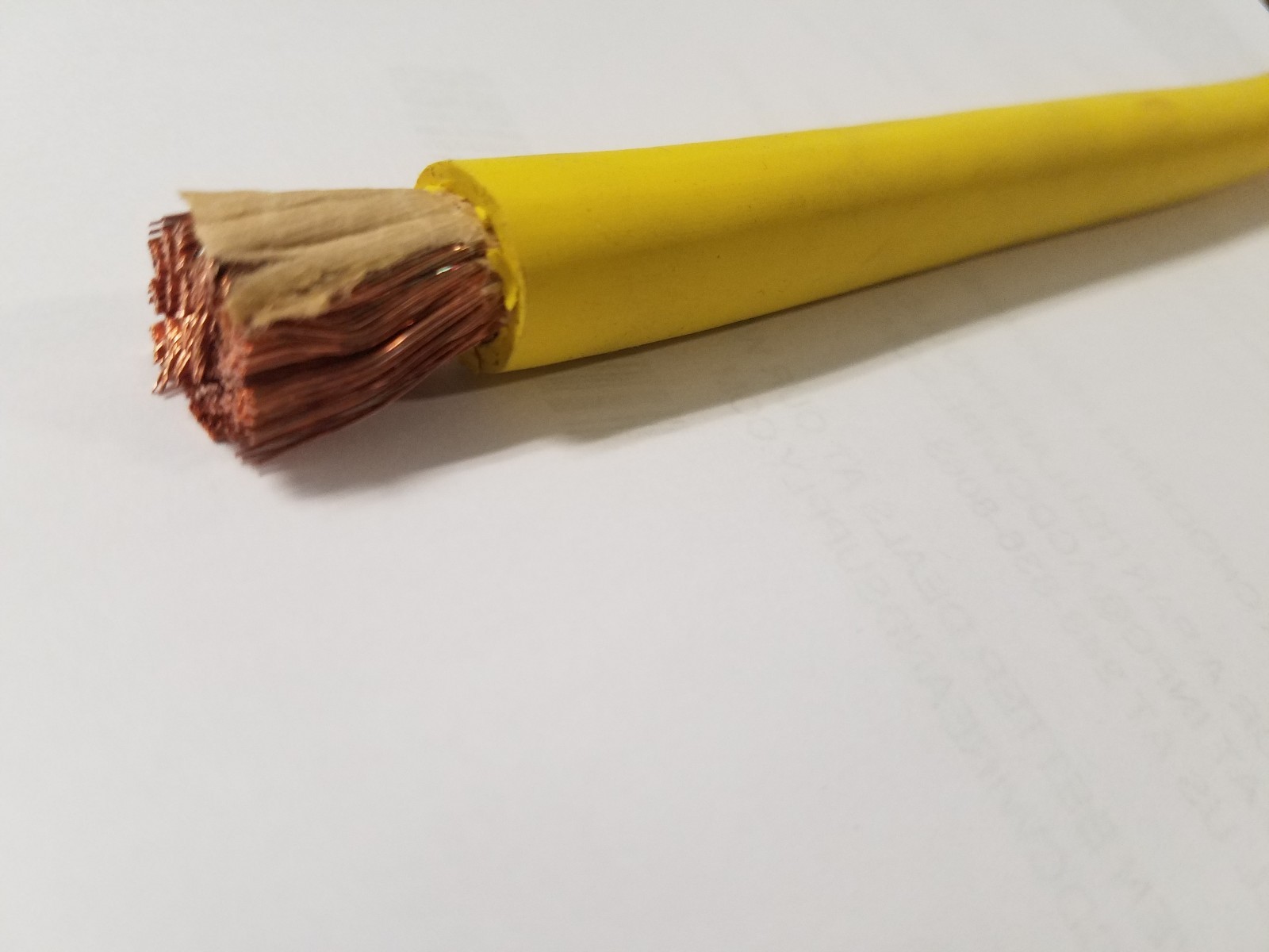 10′ FT 4/0 WELDING BATTERY CABLE COPPER SOLAR CAR SAE J1127 YELLOW MADE IN USA