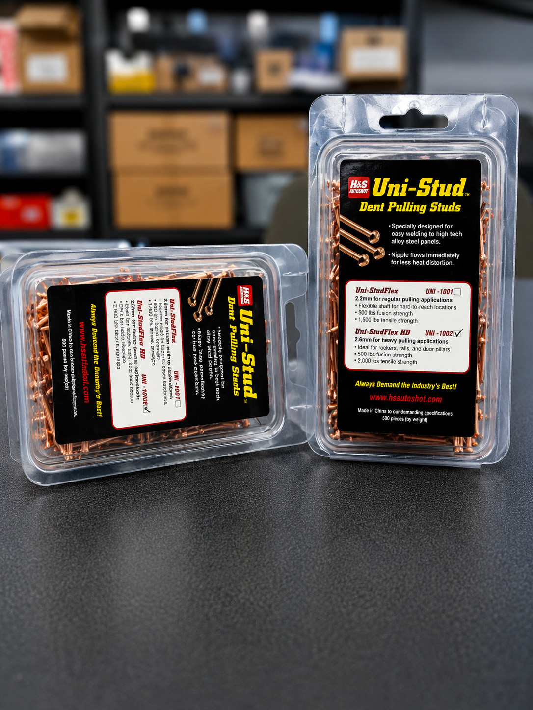 TWO PACK Uni-Spotter Heavy Welding Studs Flexpert HD # 1002 2.6MM 500 Pcs