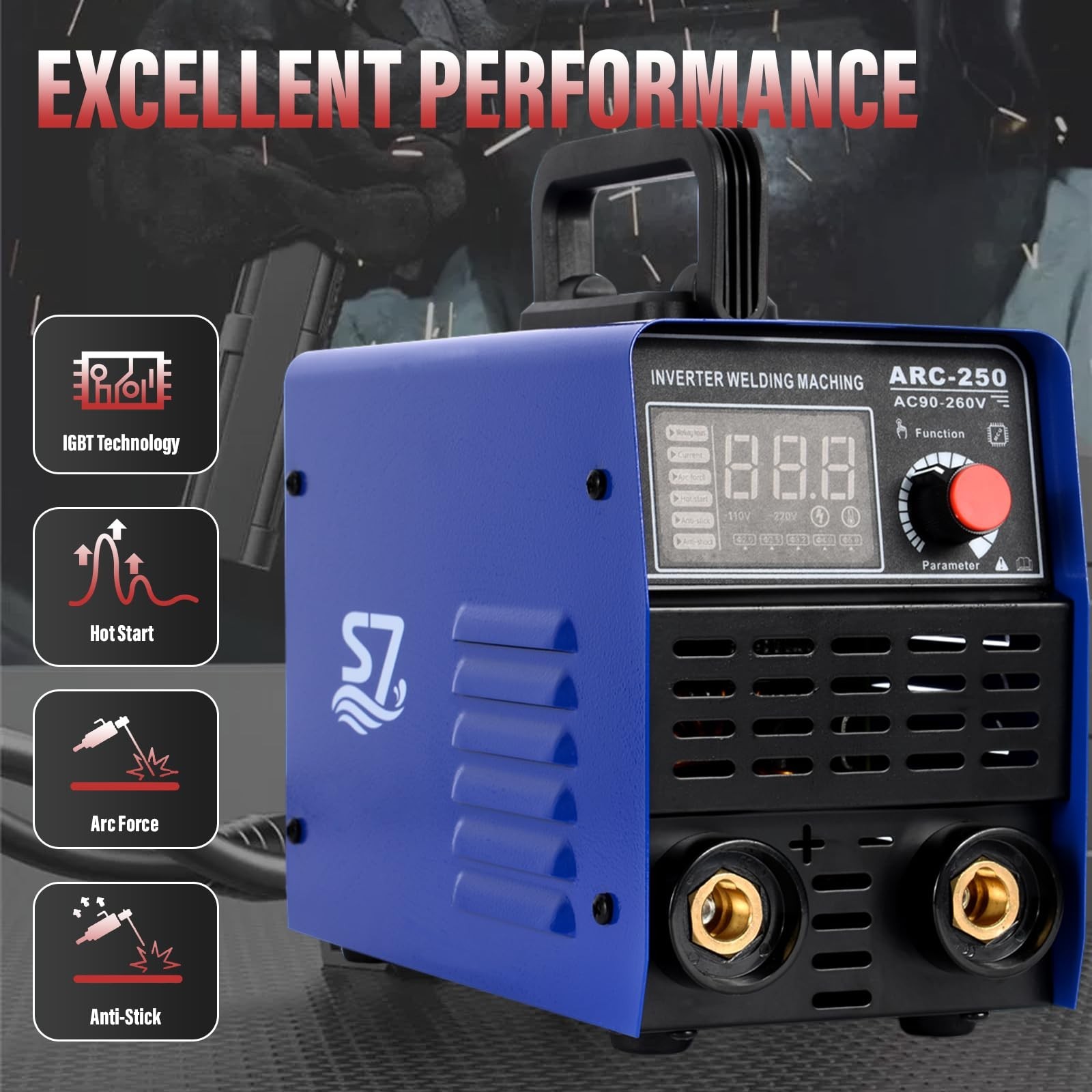 250A 110/220V Stick Welder,ARC/Lift TIG Welding Machine with Synergic Control…