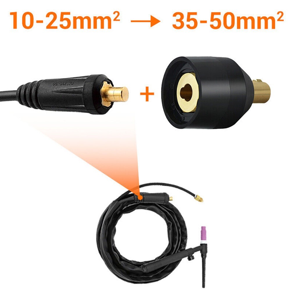 TIG Torch WP-17V 10-25 (9mm) To WP-26V 35-50 (13m) Connector Adapter New