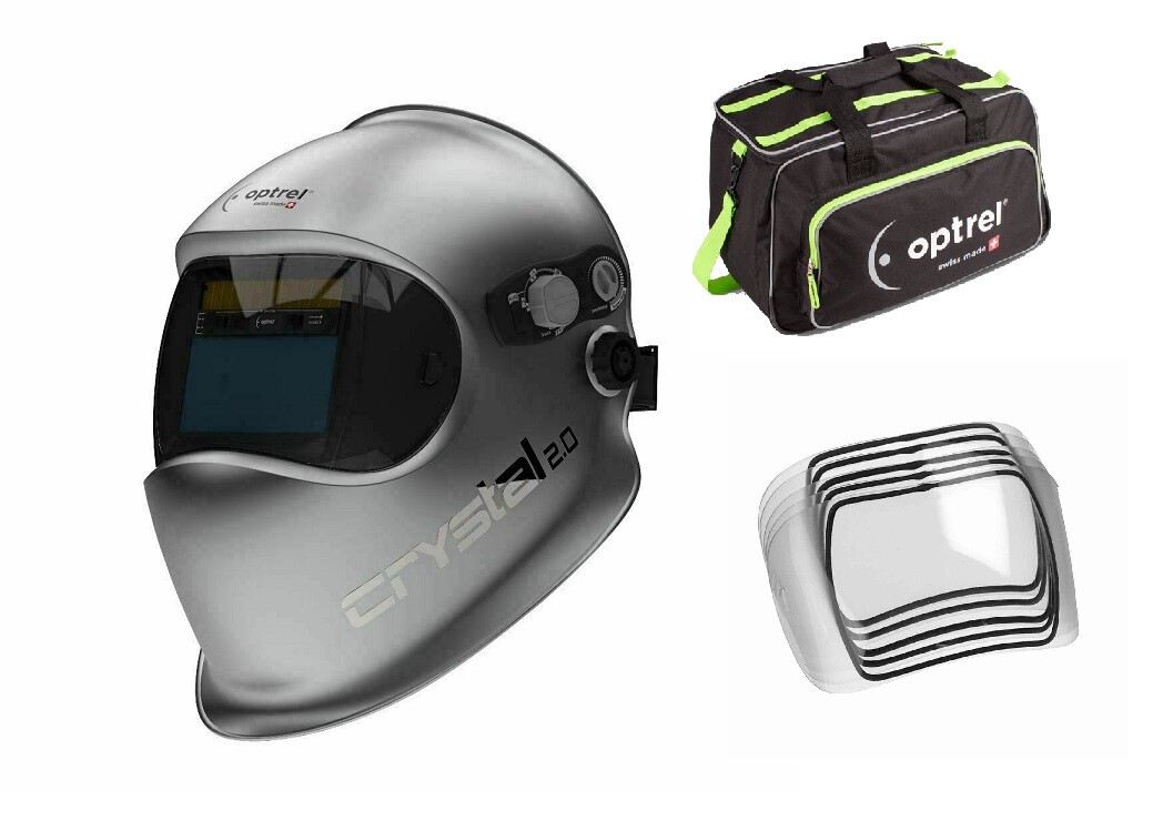 Optrel Crystal 2.0 1006.900 Welding Helmet Free duffel bag and 5 pack of lens