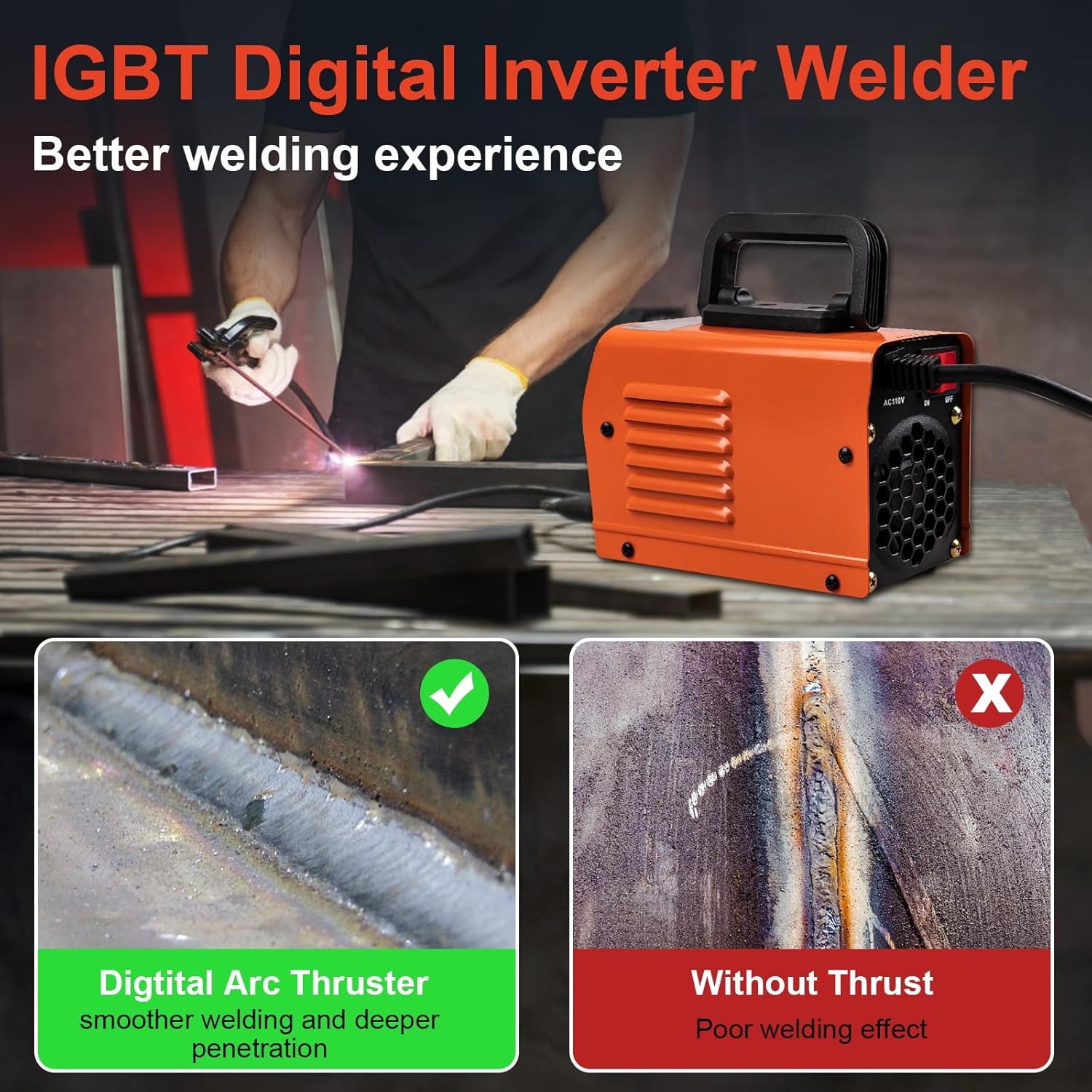 Mini Welding Machine Upgraded Welder Machine 110V Portable Stick Welder MMA-250A