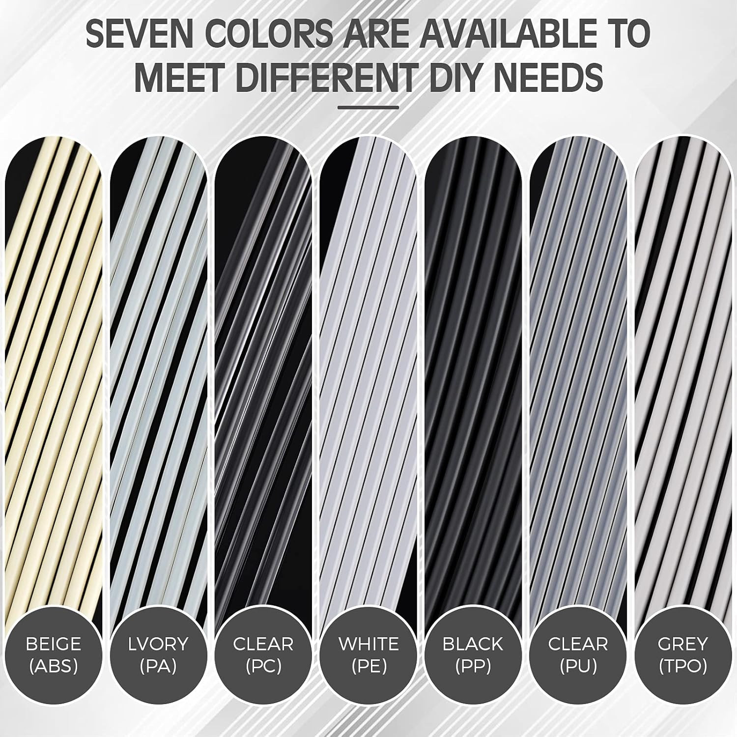 78 Pieces Plastic Welding Rods, 1/8 Inch Diameter (3Mm) round Sticks, PU PP ABS