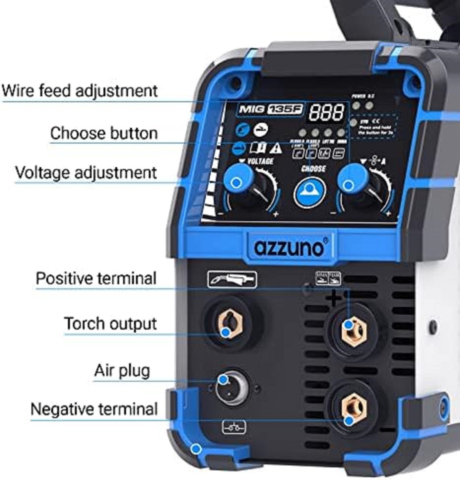 3 In 1 MIG Welder FLUX MIG/ARC/LIFT TIG 135A Multi 110V Welding Machine 110V