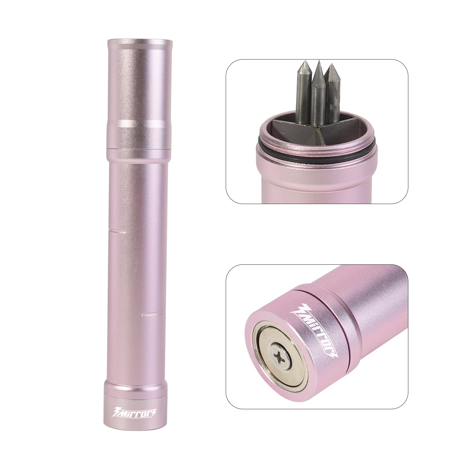 3mirrors TIG Welding Accessories Tungsten Holder 3-Section w/ Magnetic Base Pink