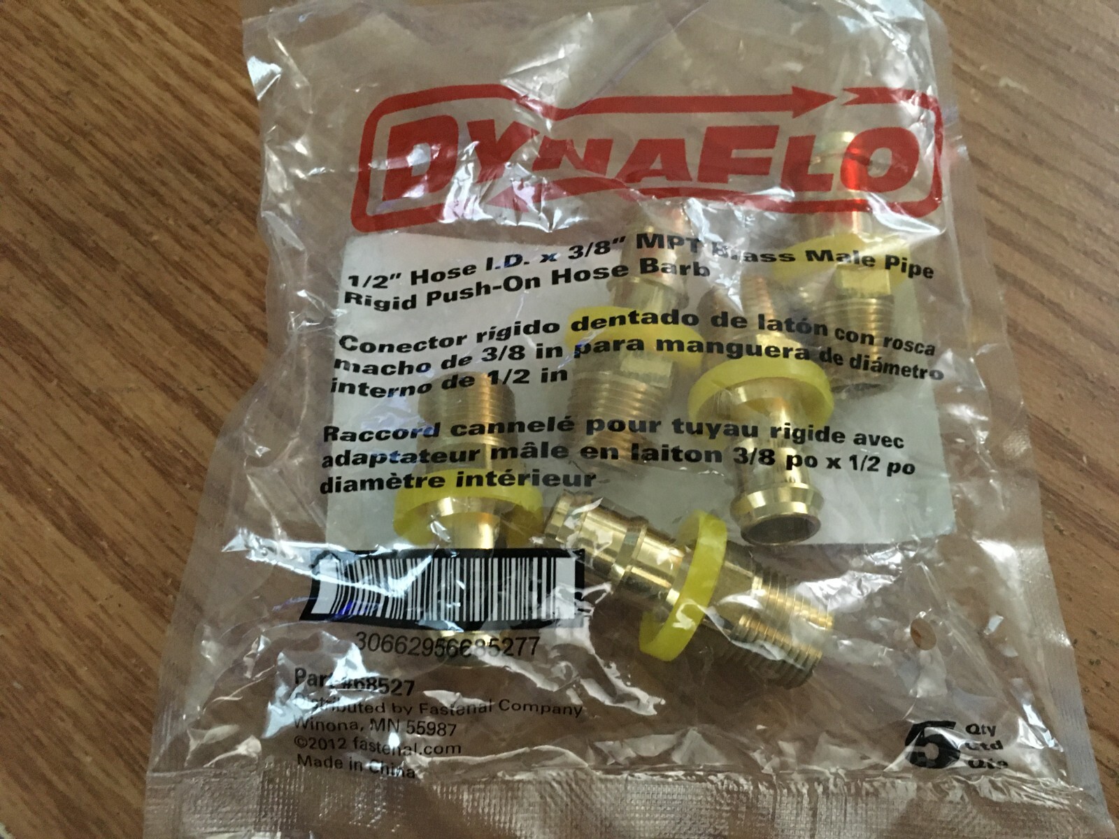 (5) DynaFlo® 1/2″ Hose x 3/8″ Male NPT Brass Barb-Tite Hose Barb