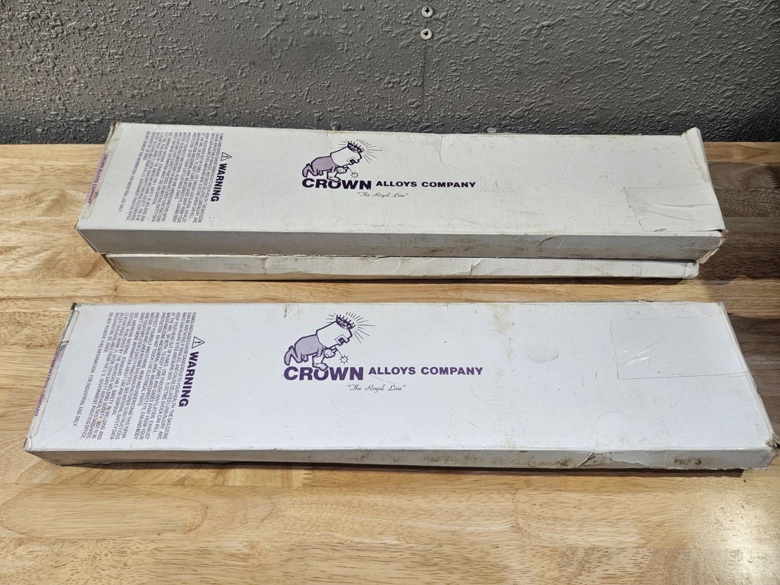 Crown Alloys Company Steel Electrode Welding Rod 1/8 And 3/32, 2 Partial Boxes