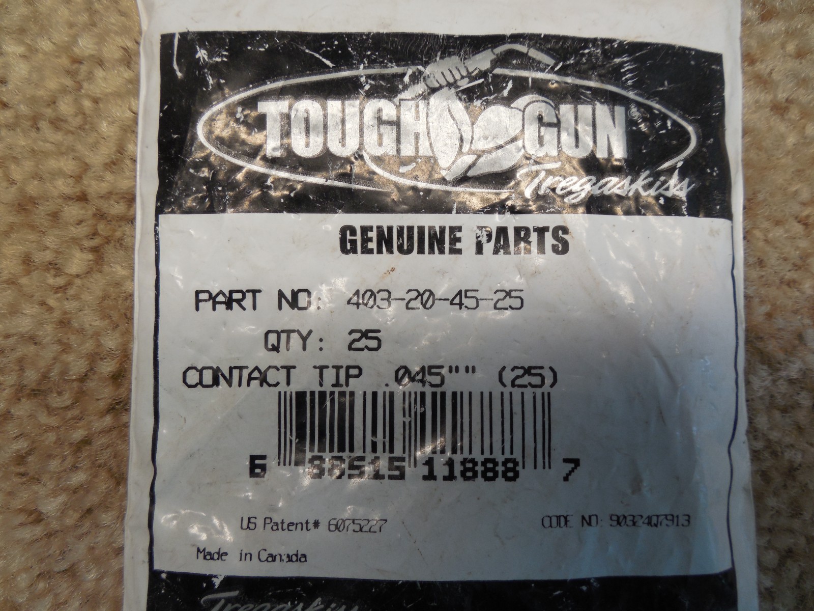 Tregaskiss MIG Tough Gun Contact Tips 403-20-45-25 New In Package