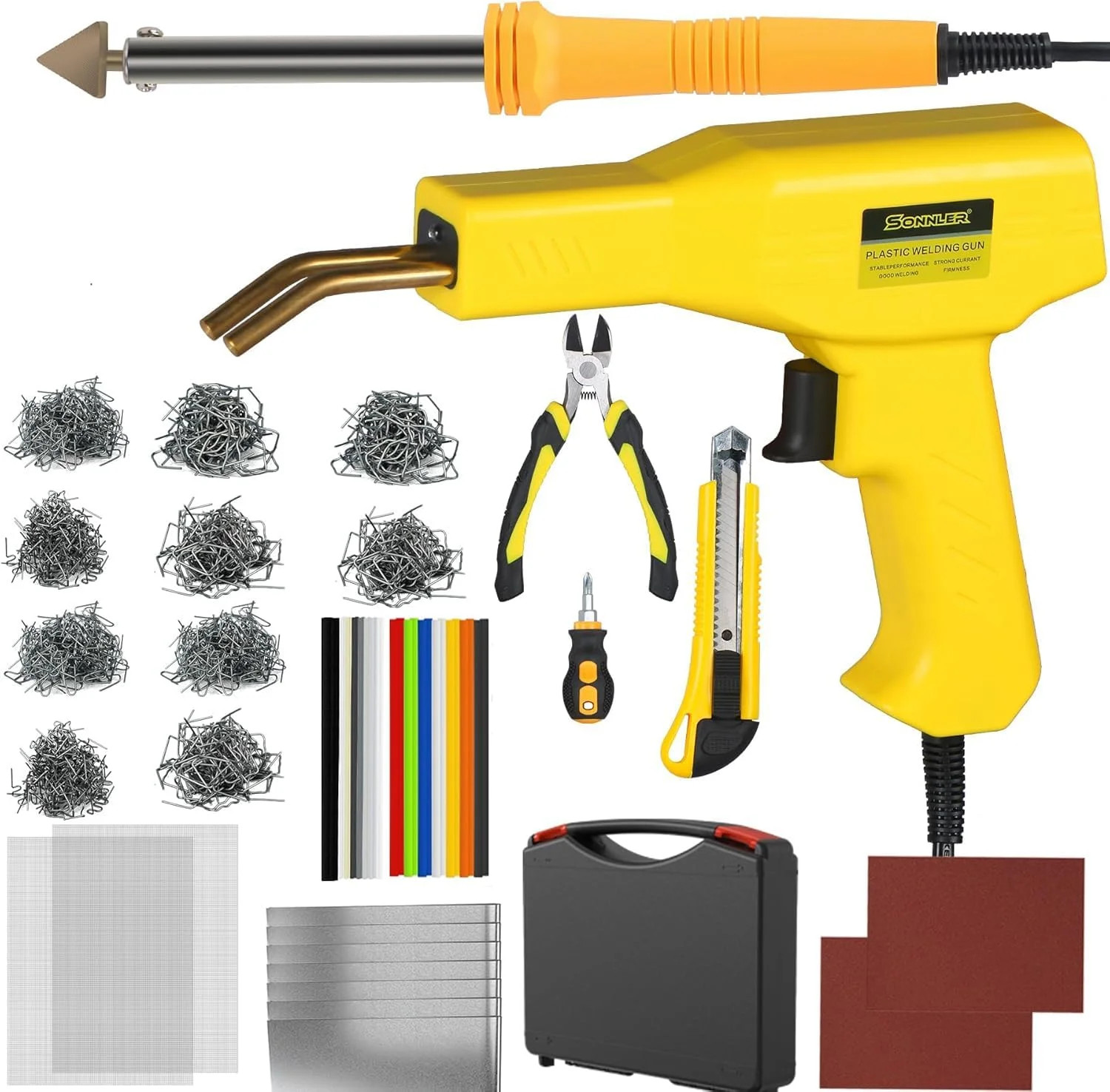 Plastic Welder,2 in 1 Plastic Welding Kit,Hot Stapler Car Bumper Repair Kit | SO