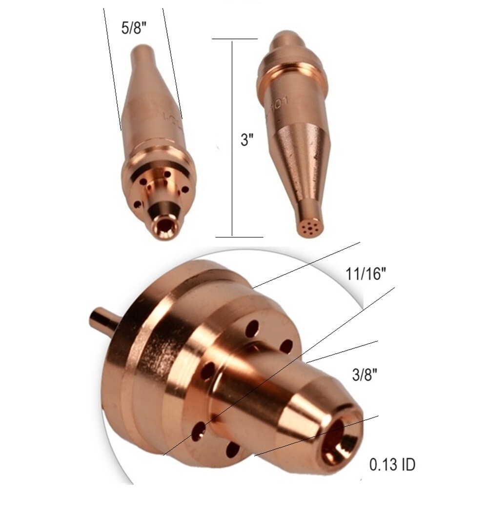 Acetylene Cutting Tips 1-101-2 Compatible with Victor 2-1-101 Cut 1-1/2″ QTY 2