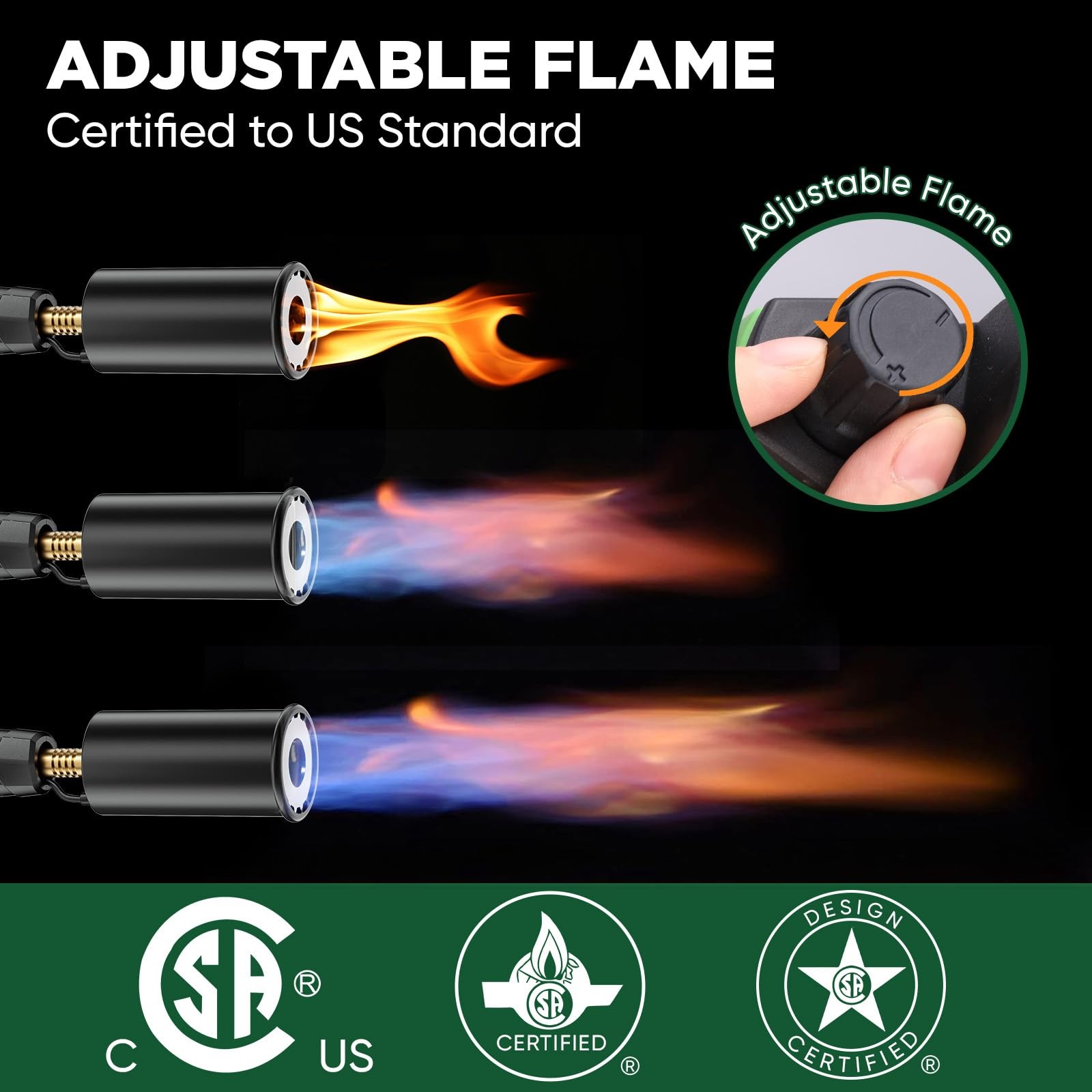 KOACKL Powerful Propane Torch, Torch Head, Standard, Green&black