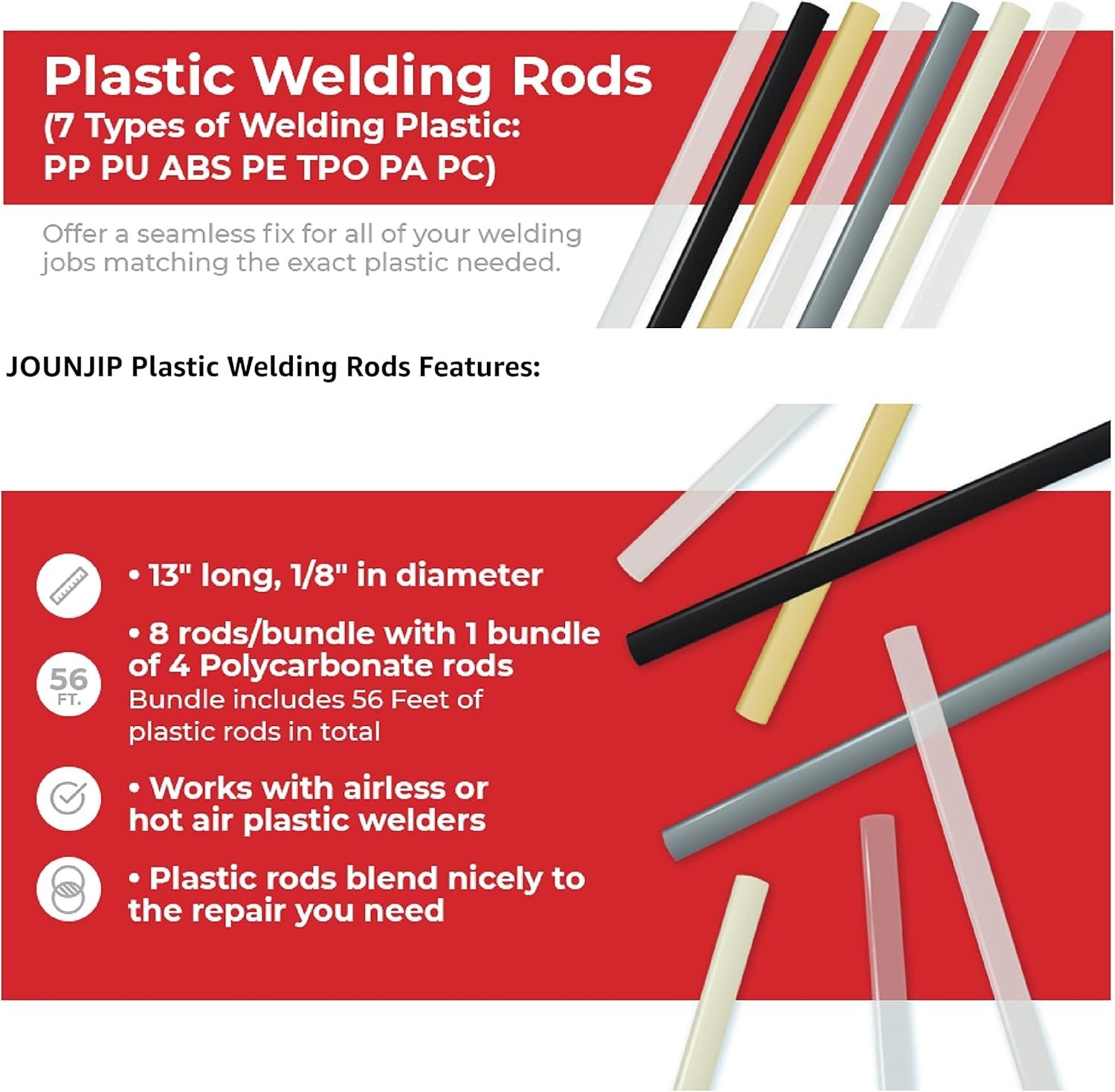 High Quality 13″ Welding Rods – 1/8″ Dia, 52-Count for Versatile Applications